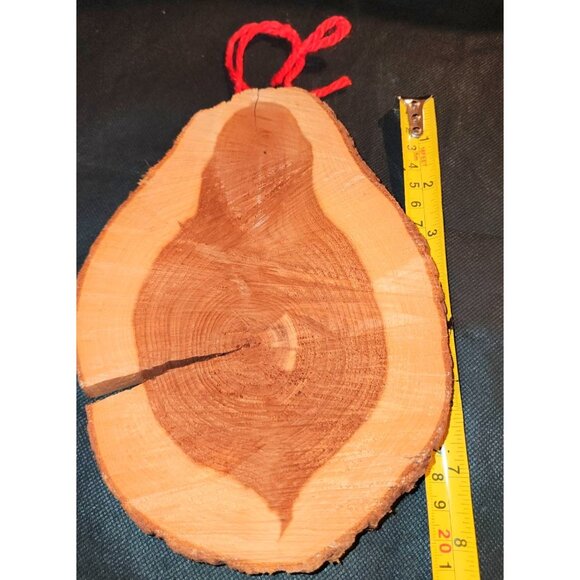 Decorative Santa Claus Wood Slice Ornament With Hand-Painted Design  Red Yarn Ha - Picture 9 of 10